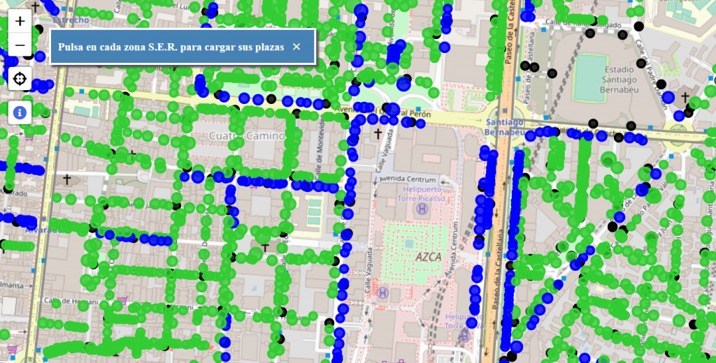 Captura de la web deayuda.es. Pulsar en la imagen para ir a consultar el mapa de plazas zona SER.
