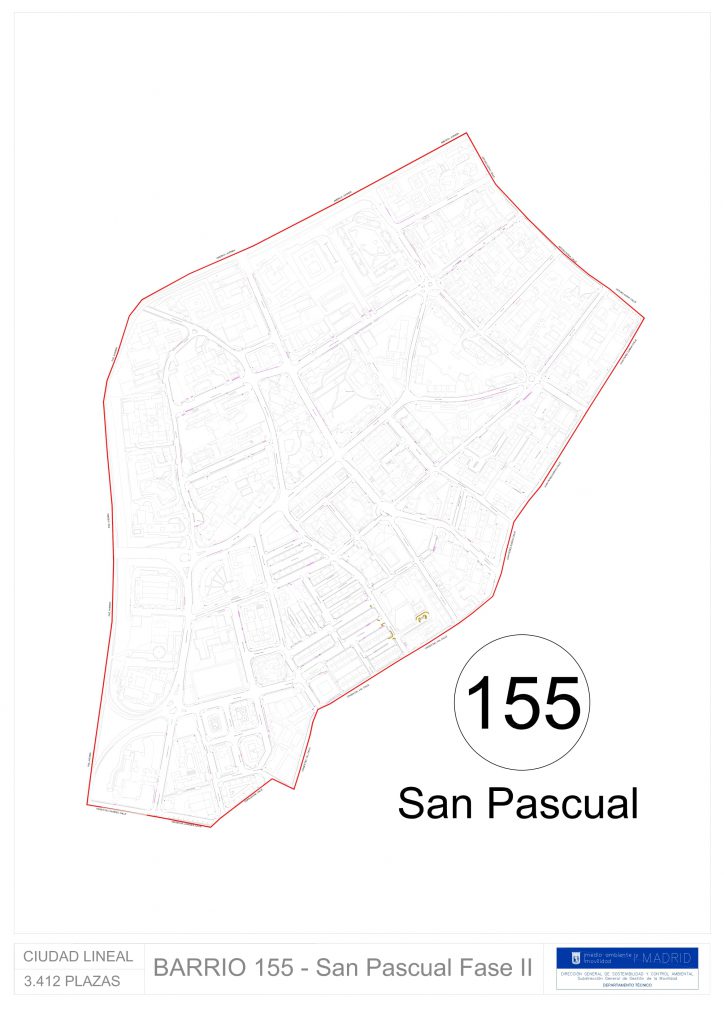 Mapa ¡en blanco! que ha proporcionado el Ayuntamiento para el aviso de nueva zona SER en San Pascual