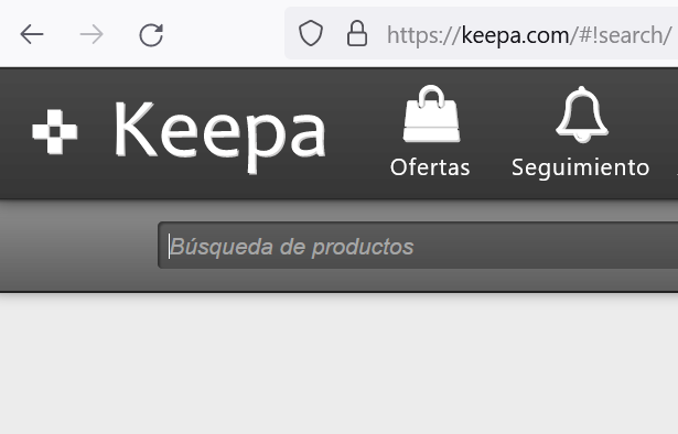 captura de la web Keepa.com donde buscar historial precios Amazon