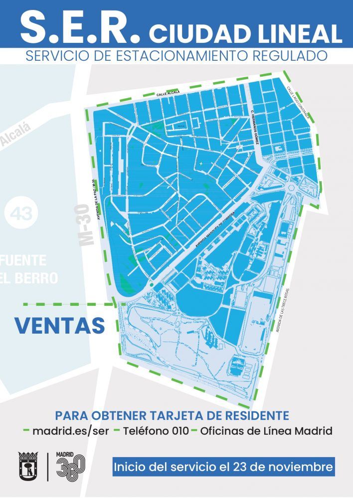 Plano ampliación ZONA SER barrio Ventas desde el 23 de noviembre de 2022