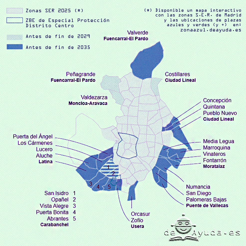 mapa plan futuras zonas SER para desde 2026 a 2029 y a 2035